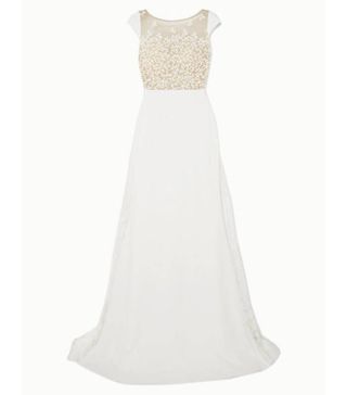 Rime Arodaky + Alvin Embroidered Tulle and Crepe Gown