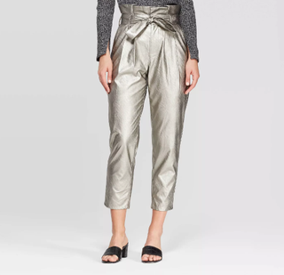 Who What Wear x Target + Mid-Rise Relaxed Fit Paperbag Pants