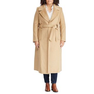 Lauren Ralph Lauren + Wool Blend Belted Wrap Coat