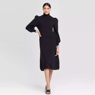 Who What Wear x Target + Puff Long Sleeve High Neck Sweater Dress