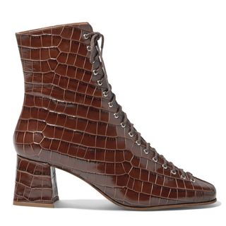 By Far + Becca Glossed Croc-Effect Boots