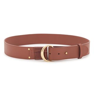 Chloé + Brown Logo Leather Belt