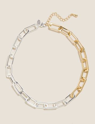 Marks and Spencer + Gold and Silver Tone Link Chain Necklace