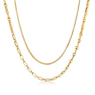 Edge of Ember + Chain Necklace Layering Set