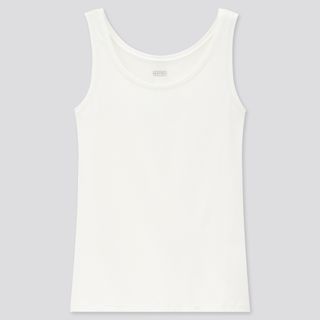 Uniqlo + Heattech Jersey Sleeveless Thermal Top in White