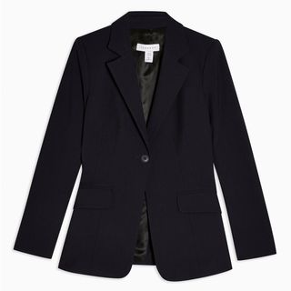 Topshop + Boutique Navy Fitted Blazer
