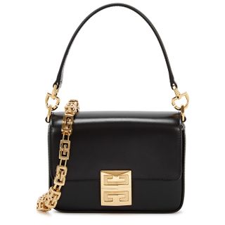 Givenchy + Small Black Leather Shoulder Bag