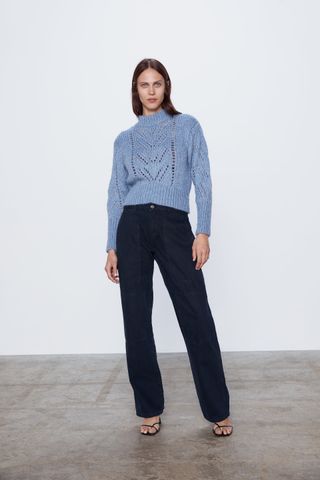 Zara + Pointelle Knit Sweater