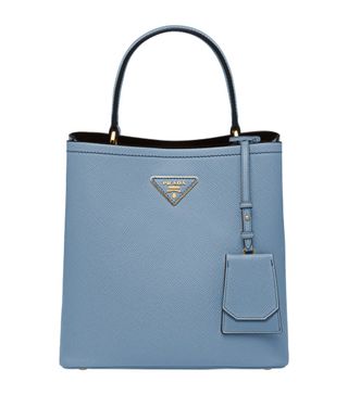 Prada + Medium Leather Saffiano Panier Top-Handle Bag