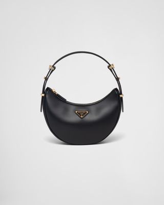 Prada + Arqué Leather-Trim Re-Nylon Shoulder Bag