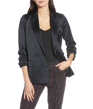 Chelsea28 + Double Breasted Satin Blazer