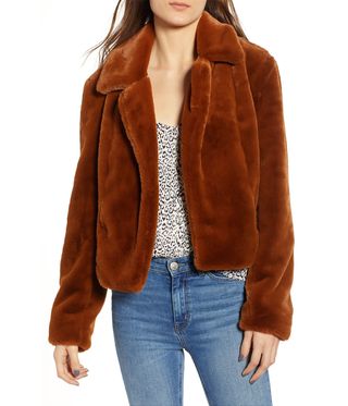BlankNYC + Crop Faux Fur Jacket