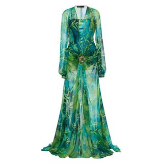 Versace + Jungle Print Silk Maxi Dress