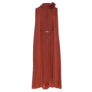 Victoria Beckham + Asymmetric Scarf-Embellished Silk Shirt Dress