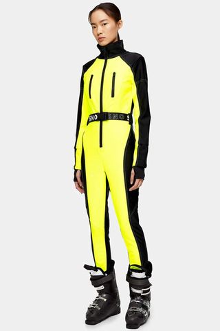 Topshop + Neon Yellow Fitted Ski Snow Suit by SNO