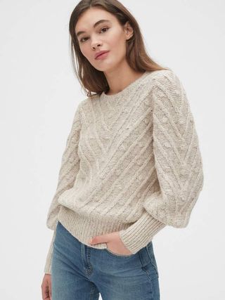 Gap + Bobble Stitch Puff Sleeve Sweater