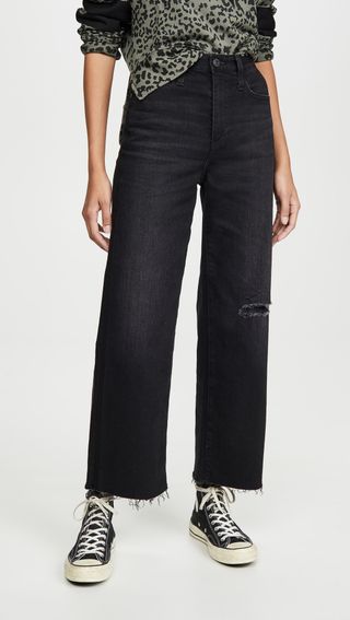 AG + Etta High-Waisted Wide-Leg Crop Jeans
