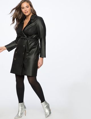 Eloquii + Faux Leather Trench