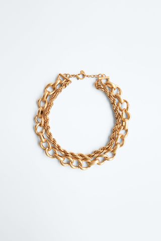 Zara + Chain Link Necklace With Knot
