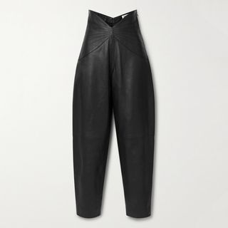Attico + Leather Tapered Trousers