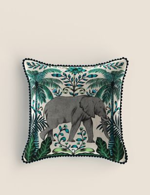Marks and Spencer + Cotton Mix Printed Elephant Cushion