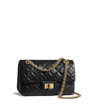 Chanel + Mini 2.55 Handbag in Aged Calfskin & Gold-Tone Metal