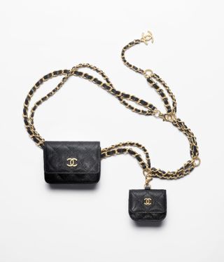 Chanel + Belt Bag in Lambskin 
Gold-Tone Metal