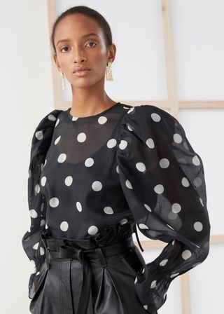 & Other Stories + Sheer Puff Sleeve Blouse