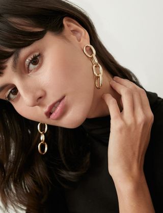 Pixie Market + Gold Link Drop Earrings