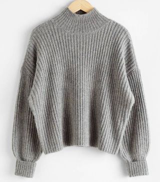 & Other Stories + Oversized Mock Neck Wool Blend Sweater