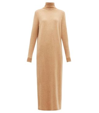 Allude + Roll-Neck Wool-Blend Maxi Sweater Dress