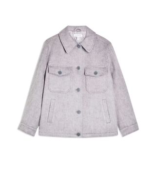 Topshop + Grey Jacket With Wool