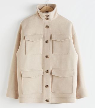& Other Stories + Oversized Wool Blend Utility Jacket
