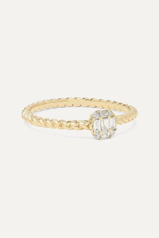 Stone and Strand + Shield of Strength Gold Diamond Ring