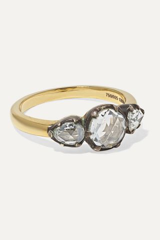Fred Leighton + Collection 18-Karat Gold and Sterling Silver Diamond Ring