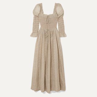 Dôen + Bijou Smocked Cotton-Blend Dress