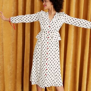 Kitri + Lana Polka-Dot Vintage Dress