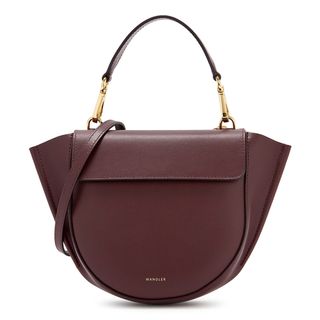 Wandler + Hortensia Mini Leather Top Handle Bag in Burgundy