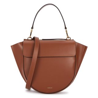 Wandler + Hortensia Medium Leather Top Handle Bag in Tan