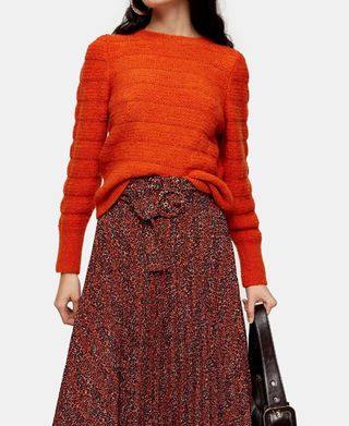 Topshop + Orange Knitted Sweater
