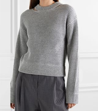 Proenza Schouler + Cutout Ribbed Wool Sweater