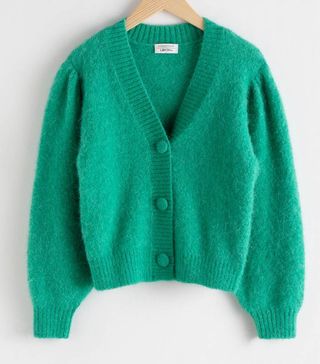 & Other Stories + Puff Sleeve Cropped Cardigan