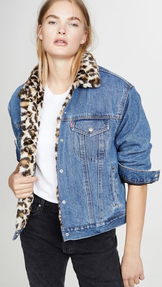 Levi's + Oversized Reversible Faux Fur Trucker Jacket