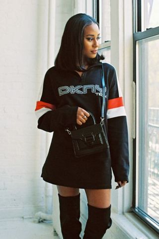 DKNY + UO Exclusive Half-Zip Sweatshirt Dress