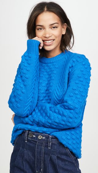 Tory Sport + Chunky Merino Cable Knit Sweater