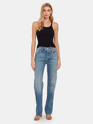 Re/Done + High Rise Loose Straight Leg Jeans
