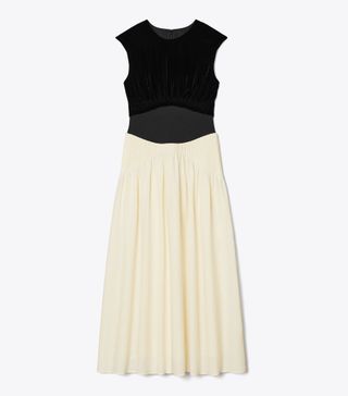 Tory Burch + Colorblocked Pleated Dress