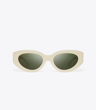 Tory Burch + Kira Chevron Cat-Eye Sunglasses