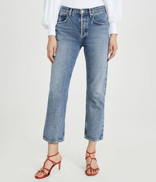 Agolde + Ripley Mid-Rise Straight Jeans