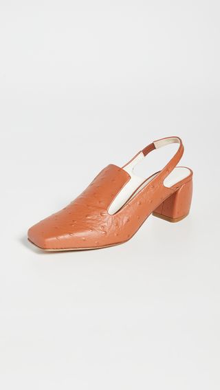 Tibi + Evon Ostrich Slingback